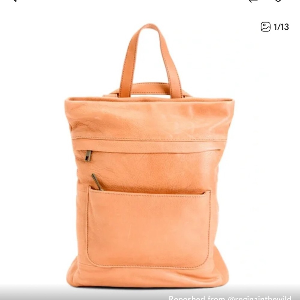 ASPEN Tan Leather Backpack